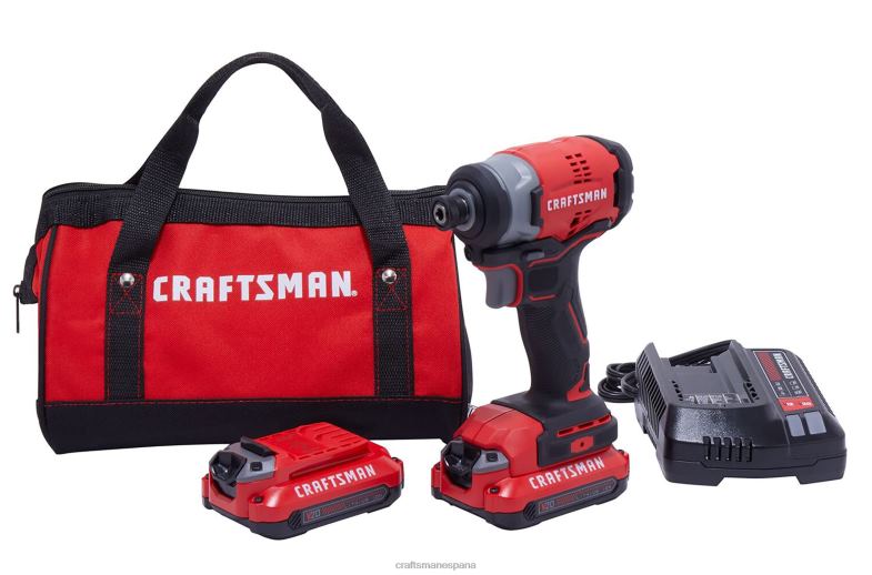 CRAFTSMAN Controlador de impacto inalámbrico sin escobillas v20 de 20 voltios máximo (2 baterías incluidas cargador incluido y bolsa blanda incluida) Herramientas eléctricas 4DTRH134