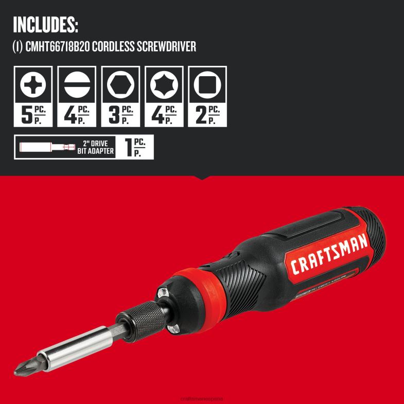 CRAFTSMAN Destornillador inalámbrico de 4 voltios máximo de 1/4 de pulgada (1 batería incluida y cargador incluido) Herramientas eléctricas 4DTRH151