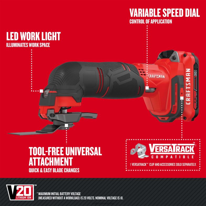 CRAFTSMAN Kit combinado de herramientas eléctricas de 6 herramientas con estuche blando (2 baterías incluidas y cargador incluido) Herramientas eléctricas 4DTRH1