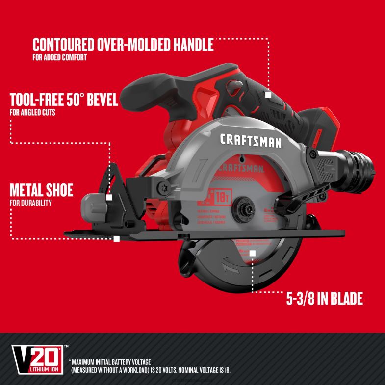 CRAFTSMAN Kit combinado de herramientas eléctricas de 6 herramientas con estuche blando (2 baterías incluidas y cargador incluido) Herramientas eléctricas 4DTRH1