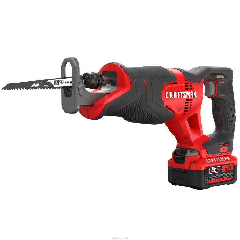 CRAFTSMAN Sierra recíproca inalámbrica v20 de velocidad variable máxima de 20 voltios (cargador incluido y batería incluida) Herramientas eléctricas 4DTRH122