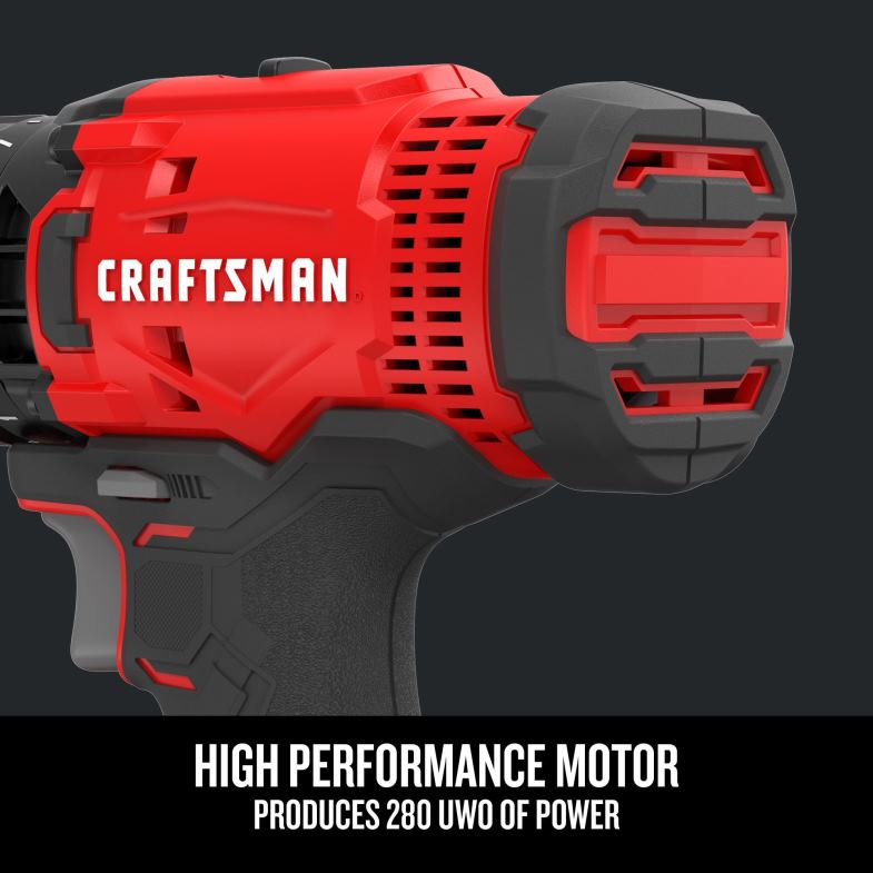 CRAFTSMAN Taladro inalámbrico v20 de 20 voltios máx de 1/2 pulgada (1 batería incluida cargador incluido) Herramientas eléctricas 4DTRH148