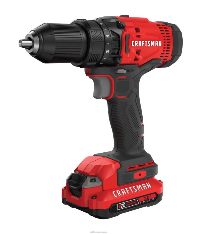 CRAFTSMAN Taladro inalámbrico v20 de 20 voltios máx de 1/2 pulgada (1 batería incluida cargador incluido) Herramientas eléctricas 4DTRH39