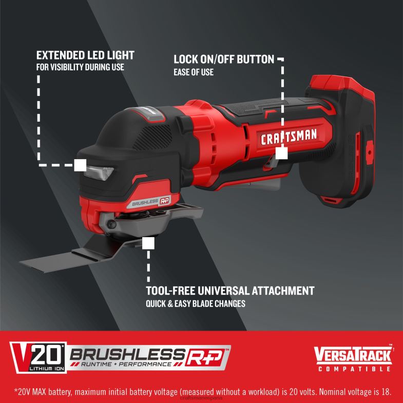 CRAFTSMAN herramienta oscilante inalámbrica sin escobillas de velocidad variable máxima de 20 voltios Herramientas eléctricas 4DTRH85