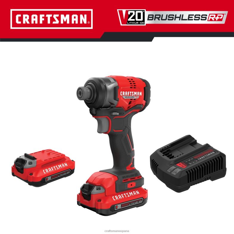 CRAFTSMAN v20 rp Controlador de impacto inalámbrico sin escobillas de 20 voltios máximo (2 baterías incluidas cargador incluido y bolsa blanda incluida) Herramientas eléctricas 4DTRH164