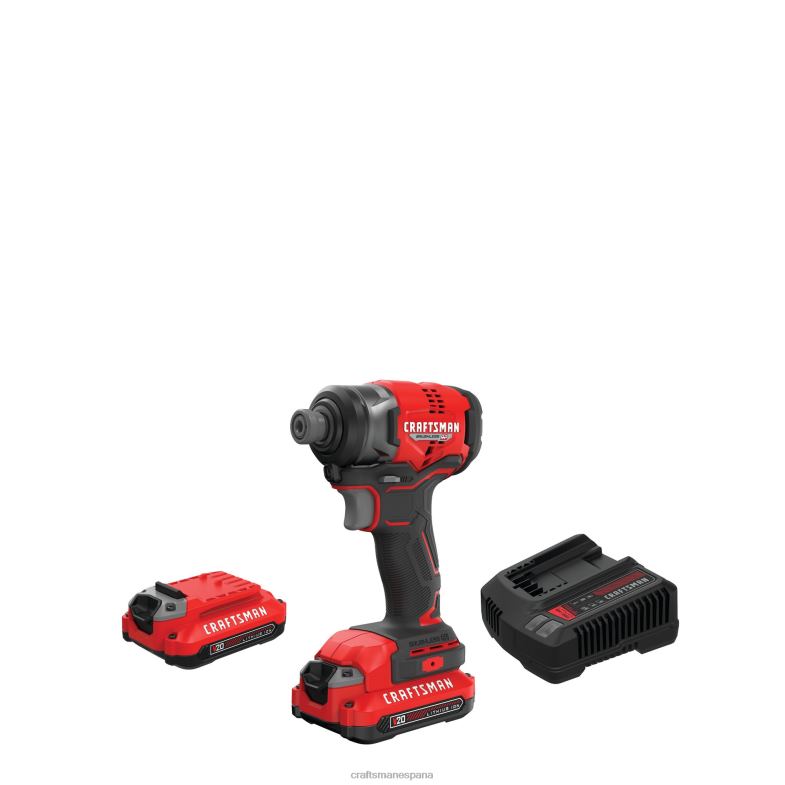 CRAFTSMAN v20 rp Controlador de impacto inalámbrico sin escobillas de 20 voltios máximo (2 baterías incluidas cargador incluido y bolsa blanda incluida) Herramientas eléctricas 4DTRH164